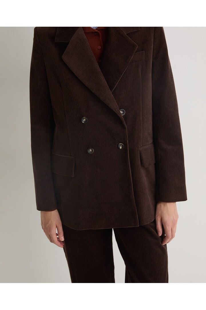 Chocolate cotton corduroy blazer
