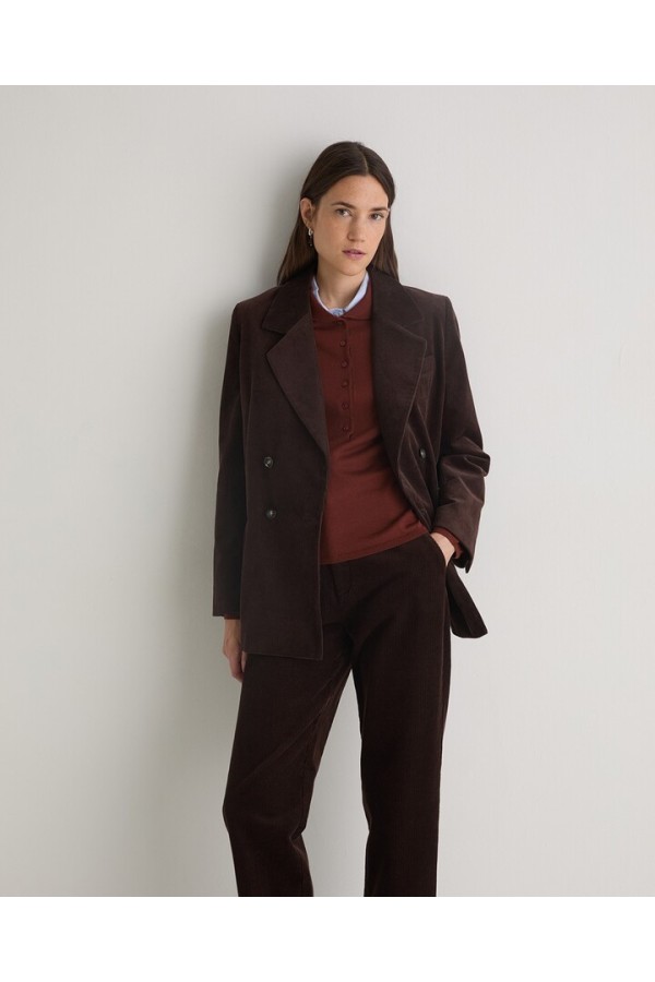 Chocolate cotton corduroy blazer