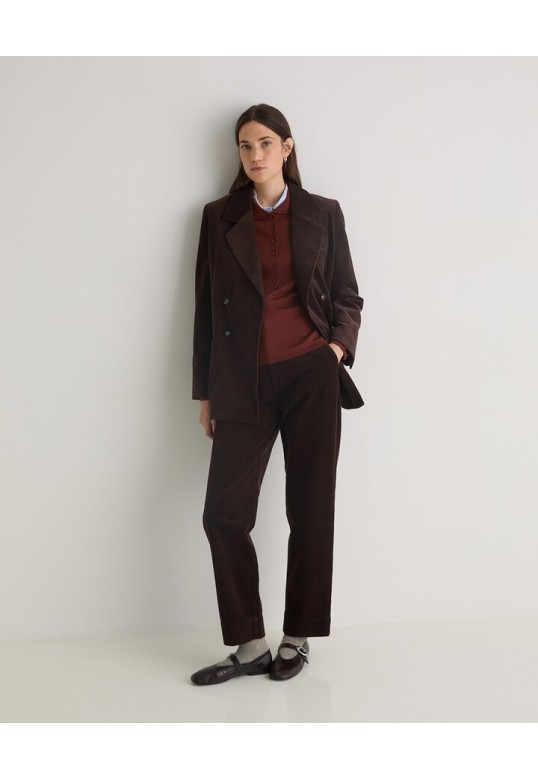 Chocolate cotton corduroy blazer