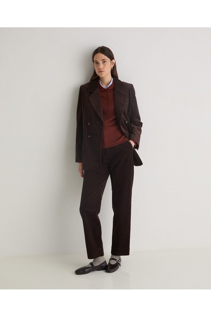 Chocolate cotton corduroy blazer
