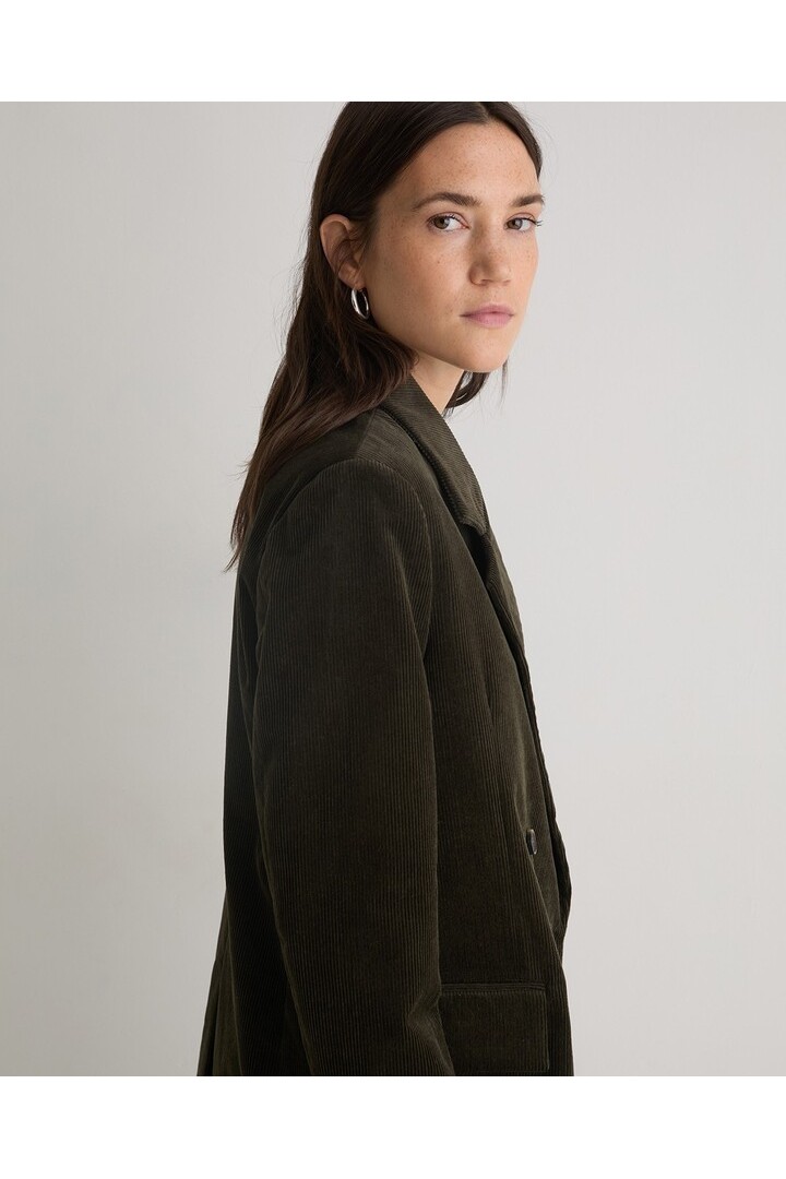 Khaki cotton corduroy blazer
