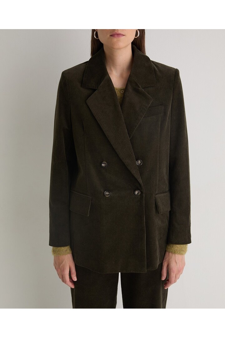 Khaki cotton corduroy blazer