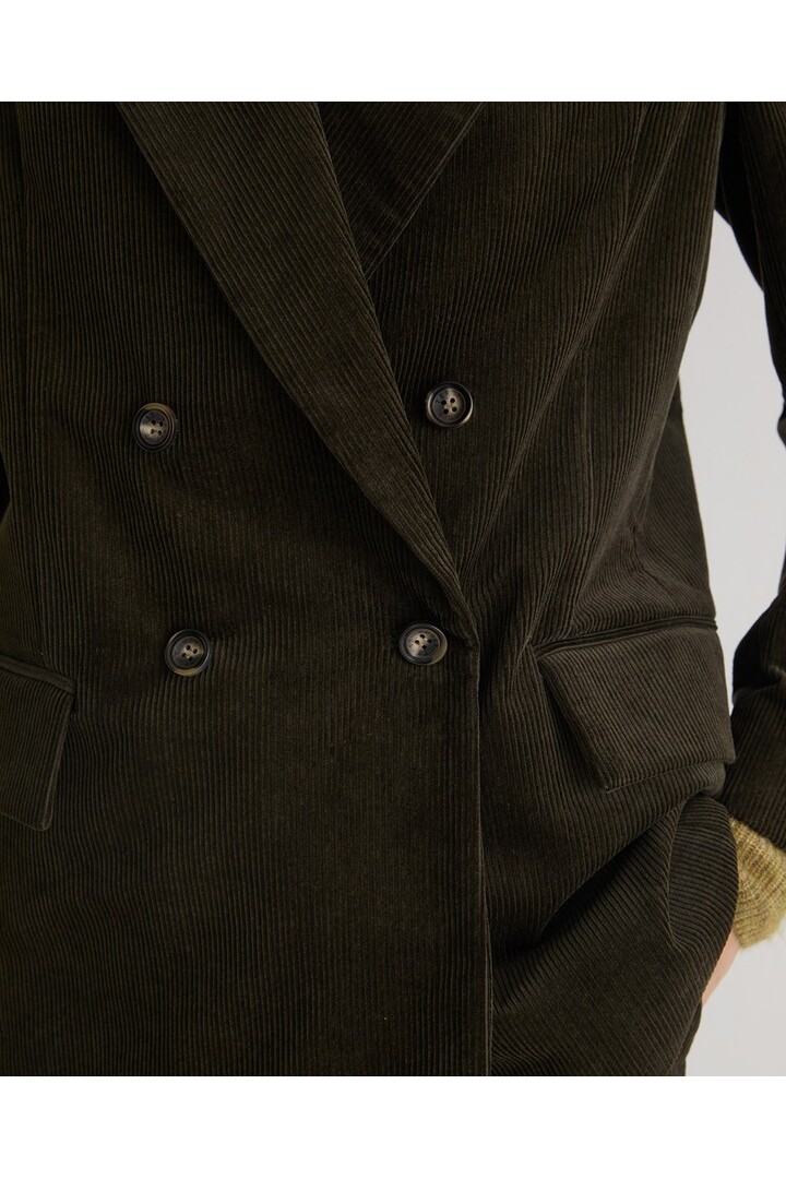 Khaki cotton corduroy blazer
