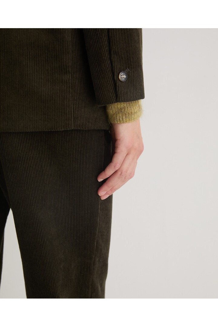 Khaki cotton corduroy blazer
