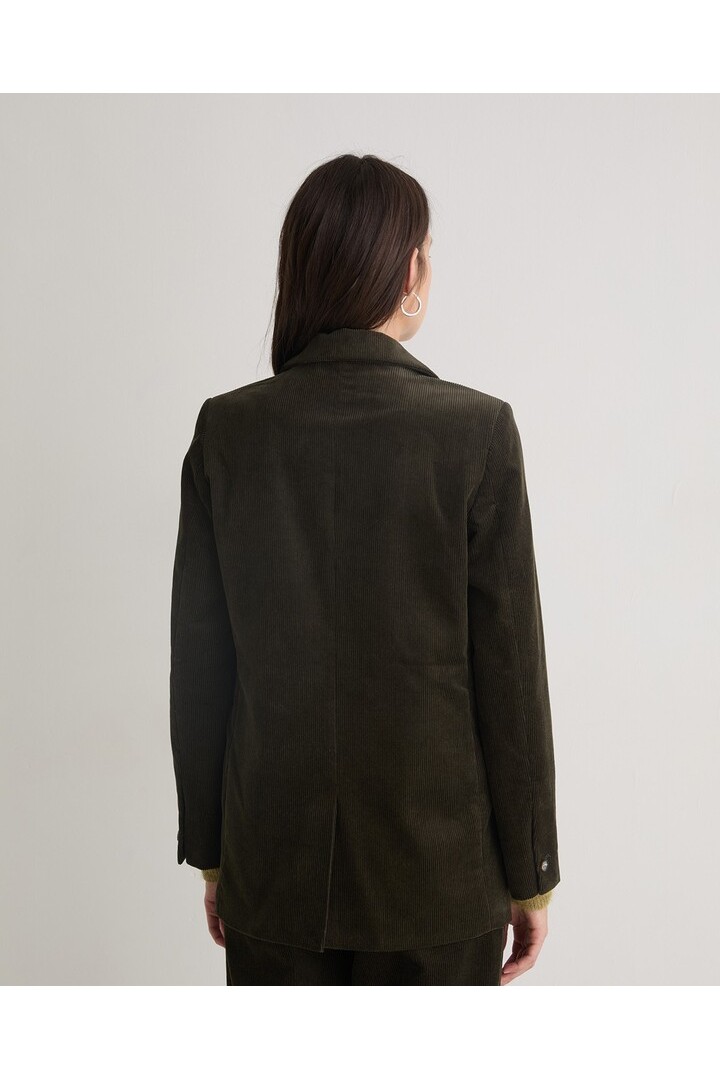 Khaki cotton corduroy blazer