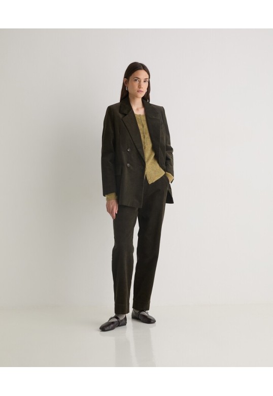 Khaki cotton corduroy blazer