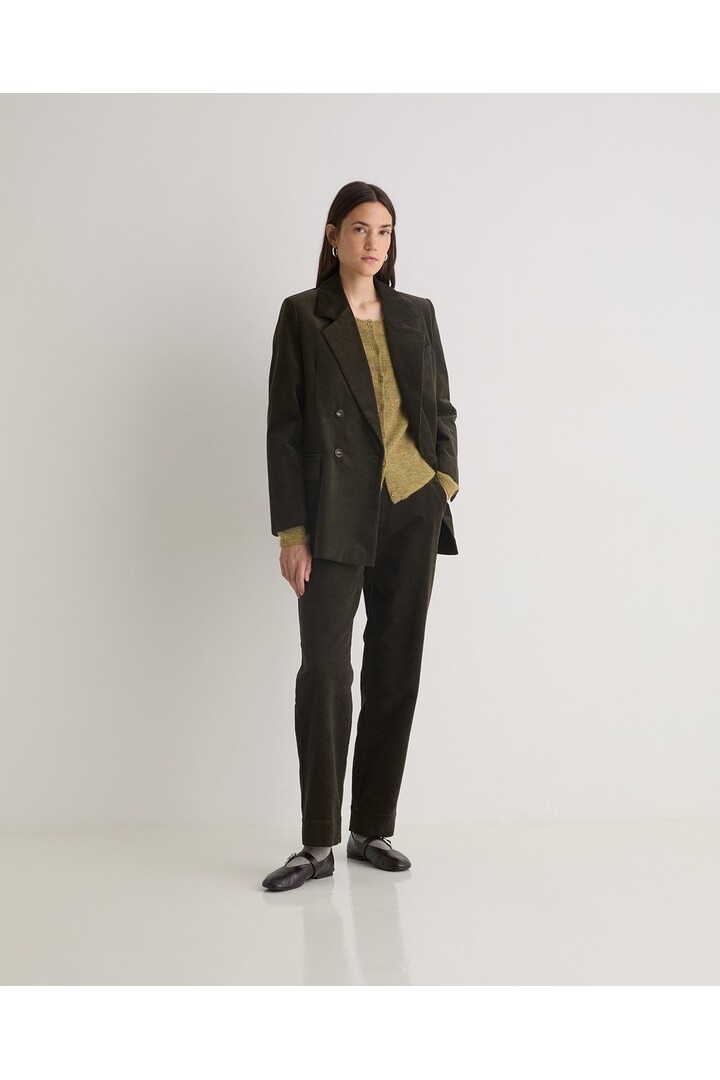 Khaki cotton corduroy blazer