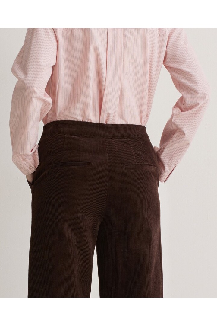 Chocolate corduroy flared trousers