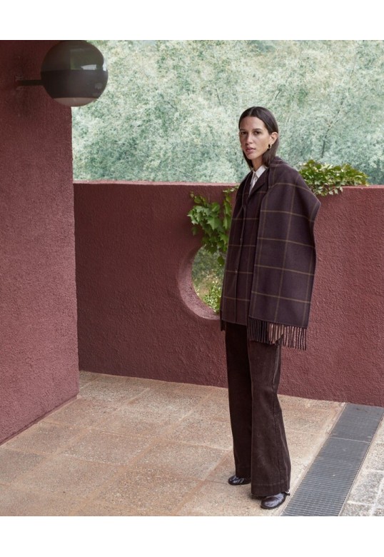 Chocolate corduroy flared trousers