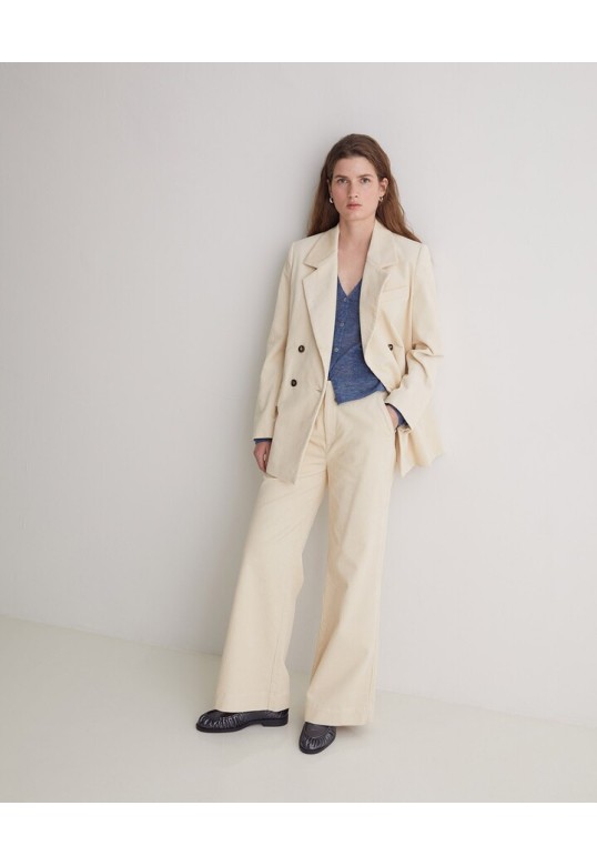 Chocolate corduroy flared trousers