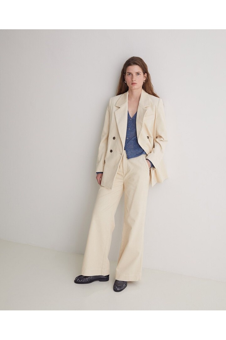 Chocolate corduroy flared trousers