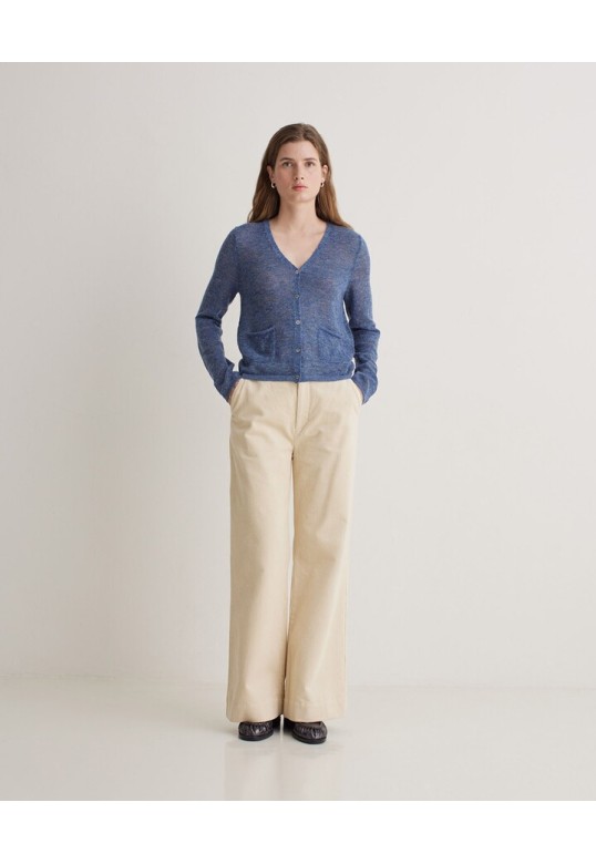 Chocolate corduroy flared trousers