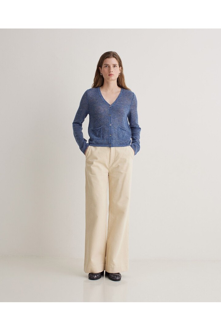 Chocolate corduroy flared trousers