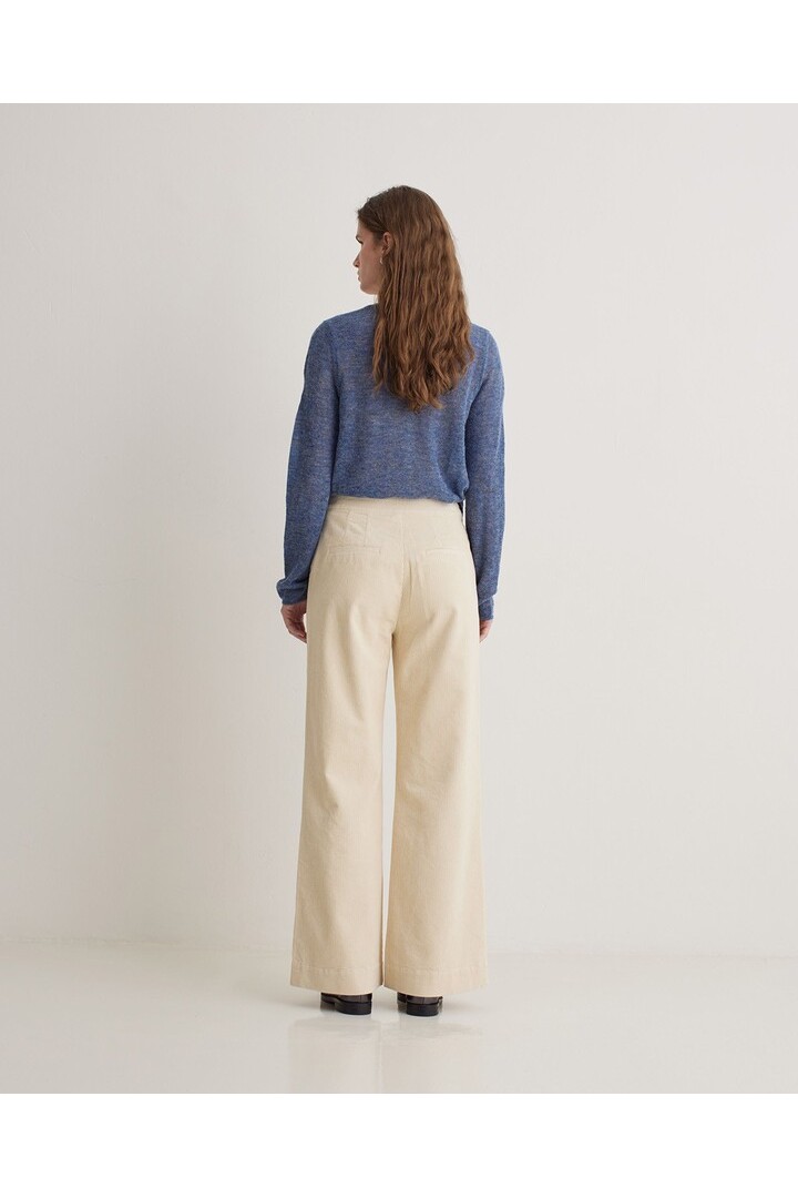 Chocolate corduroy flared trousers
