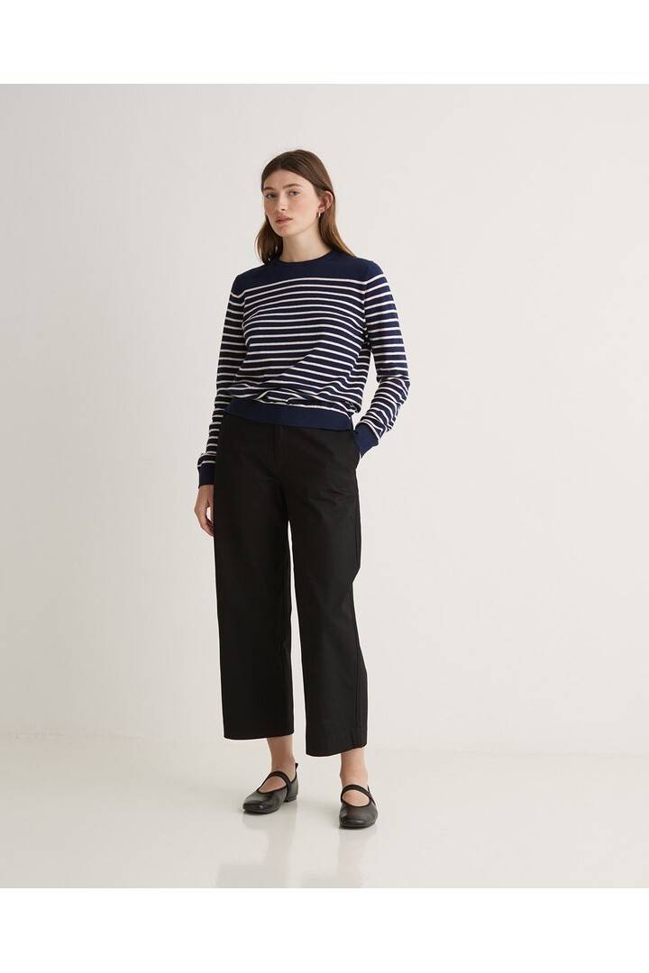 Black cotton regular-fit trousers