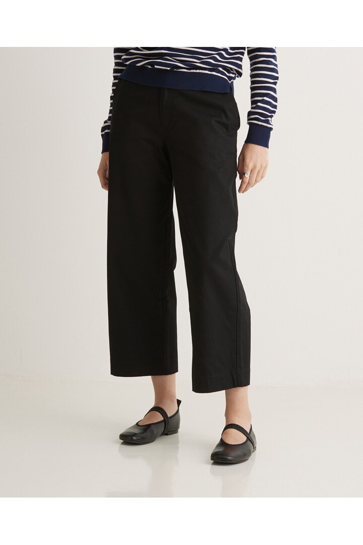 Black cotton regular-fit trousers