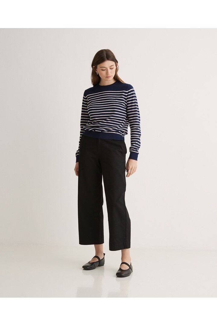 Black cotton regular-fit trousers