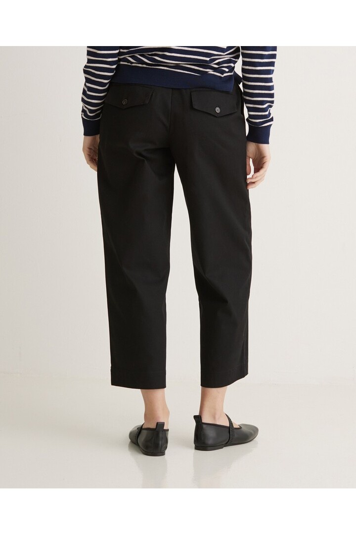 Black cotton regular-fit trousers