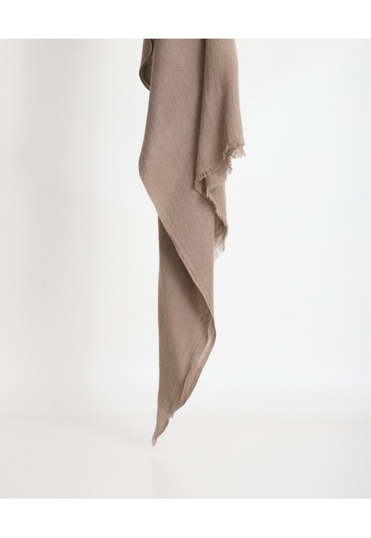 Stone wool-blend frayed foulard