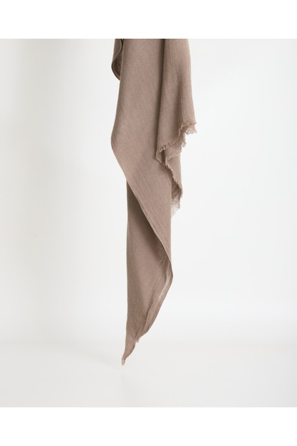 Stone wool-blend frayed foulard