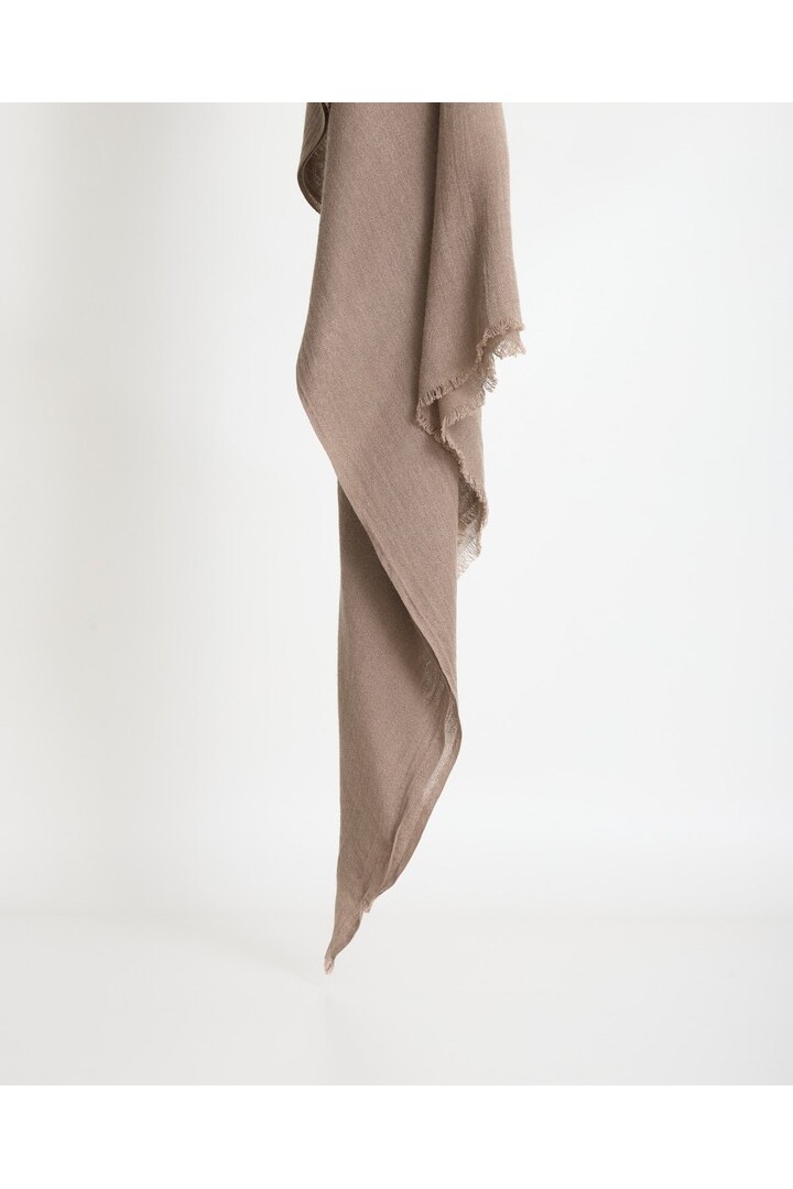 Stone wool-blend frayed foulard