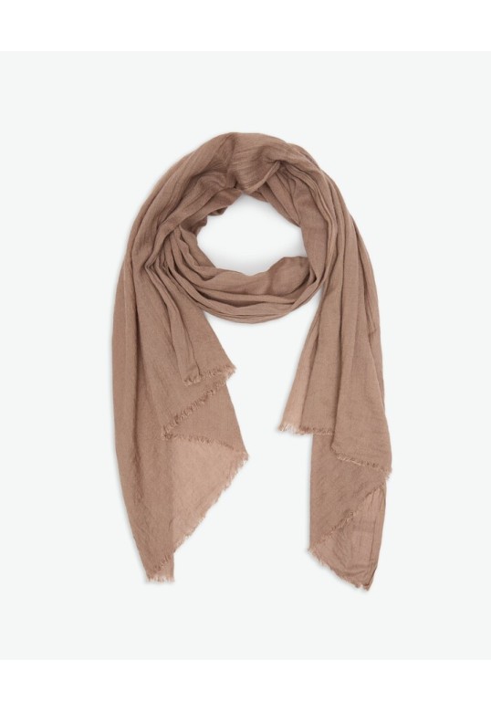 Stone wool-blend frayed foulard