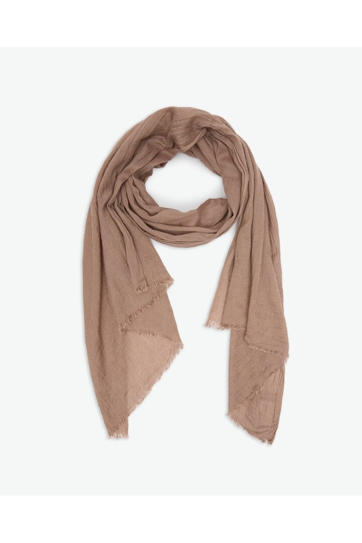 Stone wool-blend frayed foulard