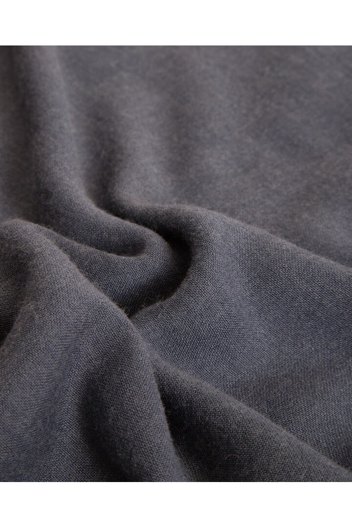 Anthracite wool-blend frayed foulard