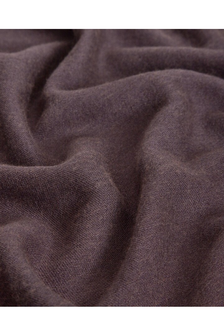 Aubergine wool-blend frayed foulard