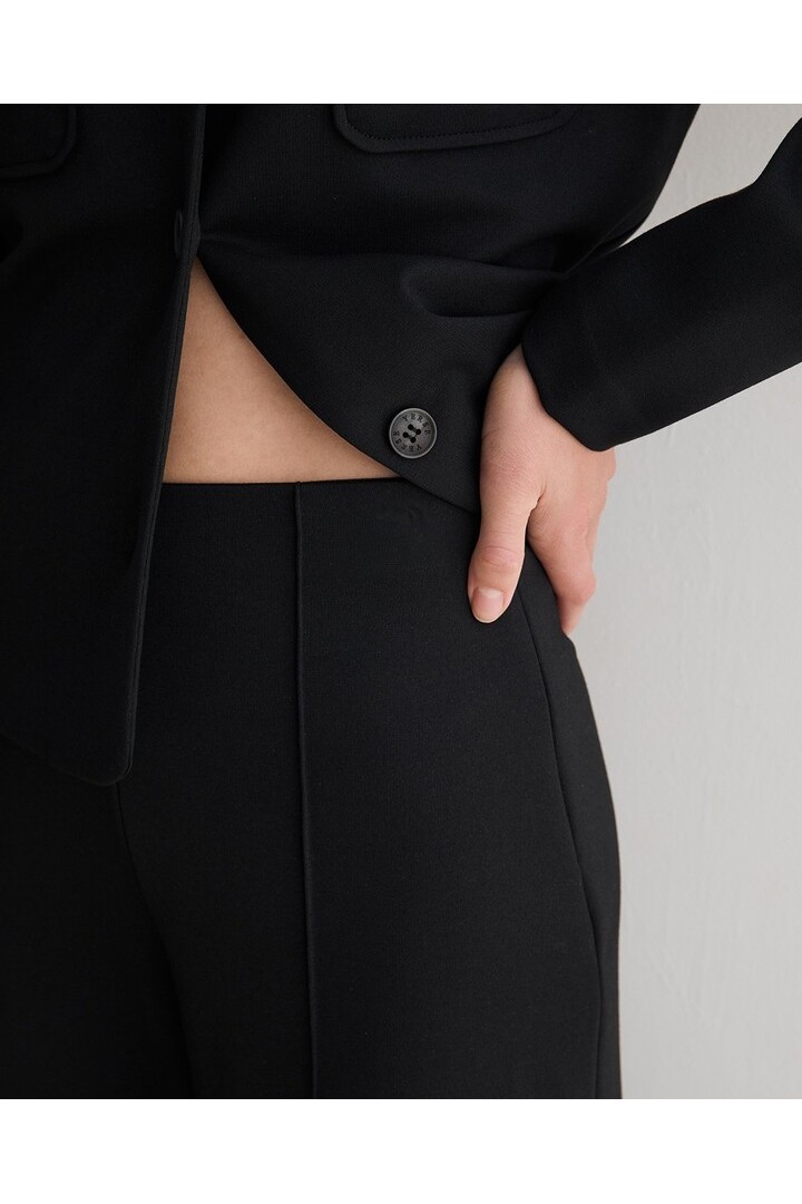 KNIT PLEATED TROUSERS BLACK