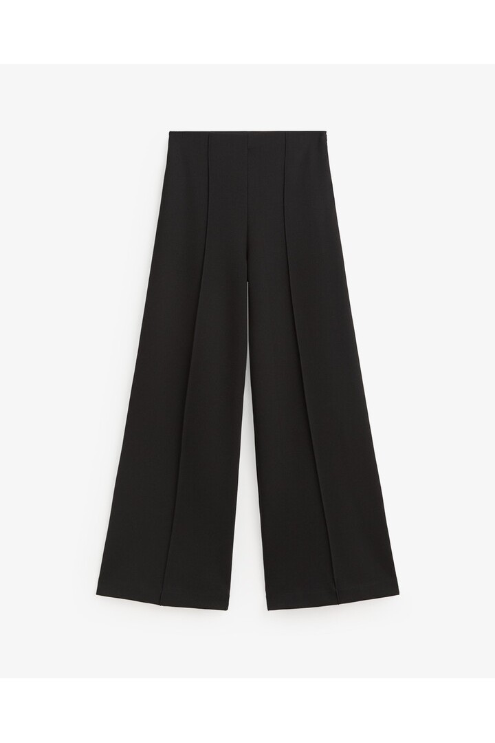 KNIT PLEATED TROUSERS BLACK
