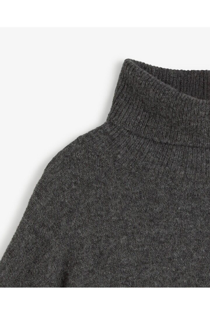 OVERSIZE HIGH-NECK SWEATER DARK GREY