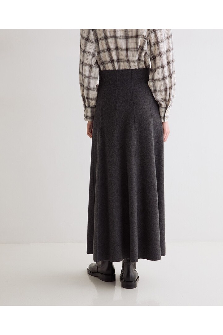 KNIT MIDI SKIRT DARK GREY
