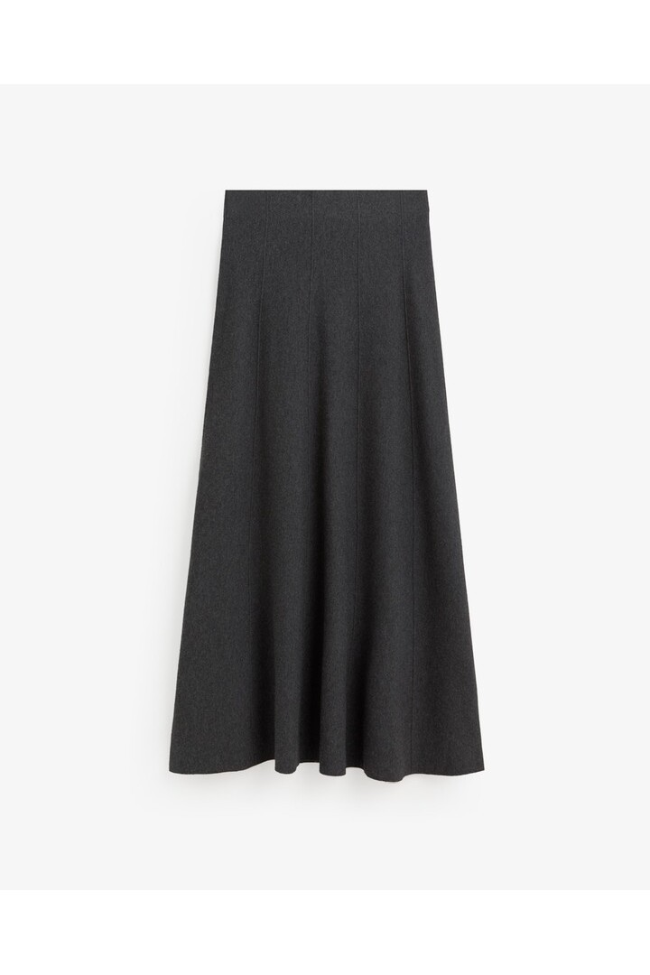 KNIT MIDI SKIRT DARK GREY