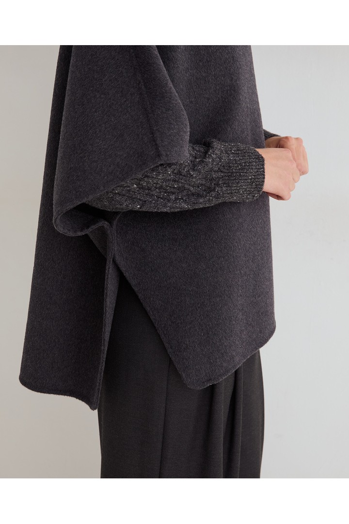 HANDMADE WOOL CAPE DARK GREY