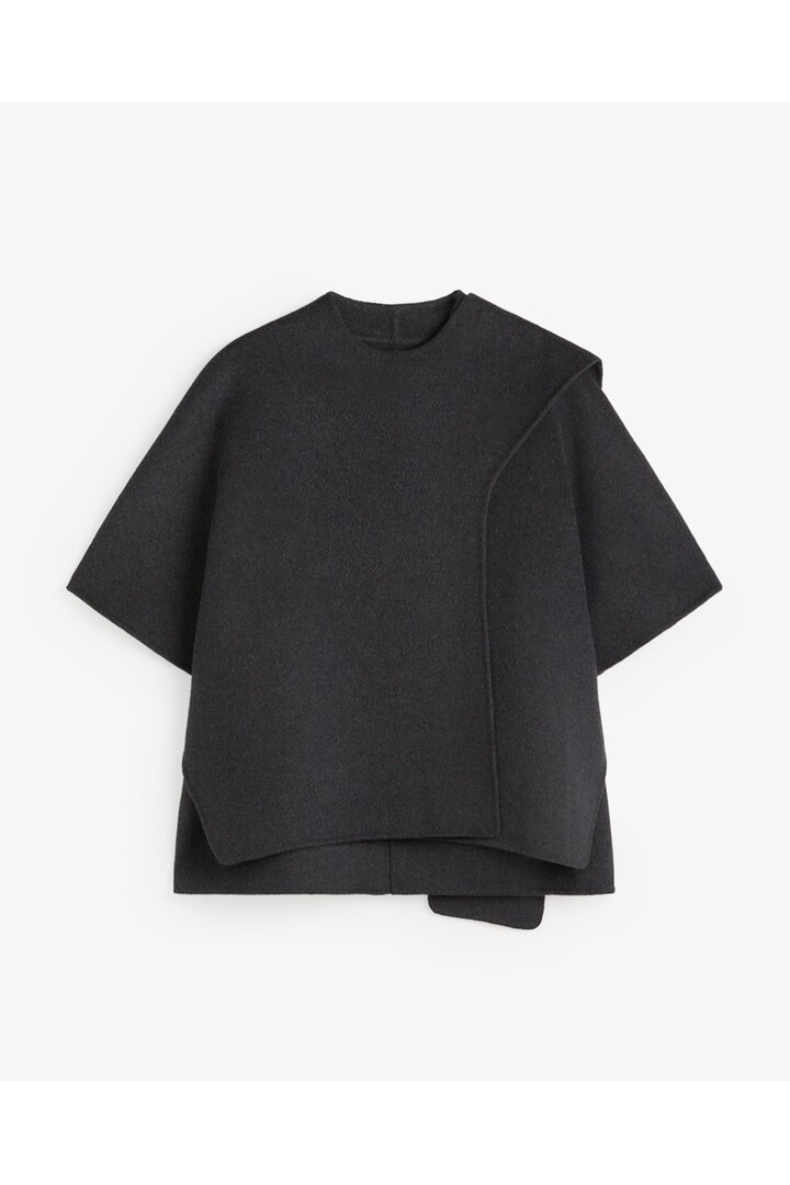 HANDMADE WOOL CAPE DARK GREY