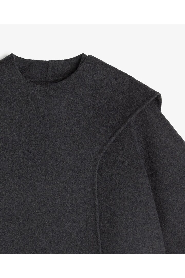 HANDMADE WOOL CAPE DARK GREY