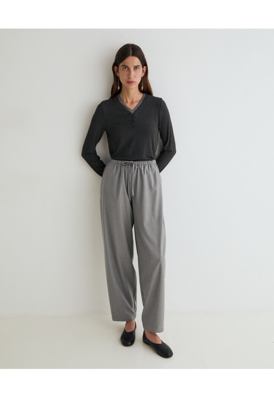 HIGH-WAISTED BALLOON TROUSERS GREY