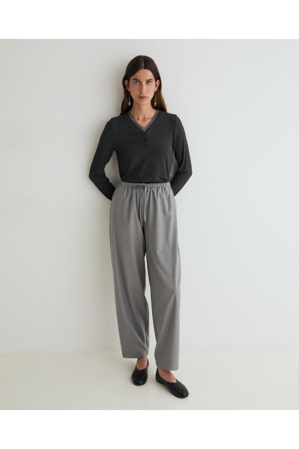 HIGH-WAISTED BALLOON TROUSERS GREY