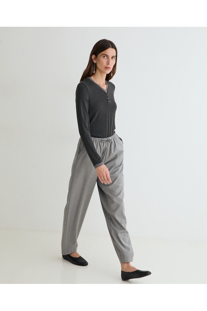 HIGH-WAISTED BALLOON TROUSERS GREY