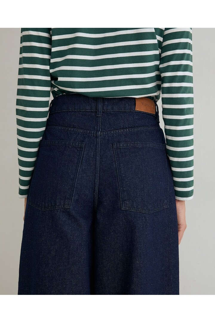BARREL-LEG DENIM TROUSERS DARK BLUE
