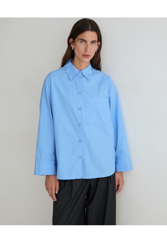 OVERSIZE POPLIN SHIRT BLUE