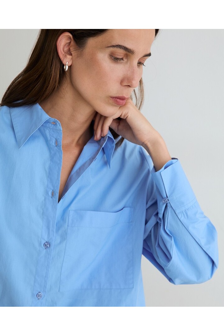 OVERSIZE POPLIN SHIRT BLUE