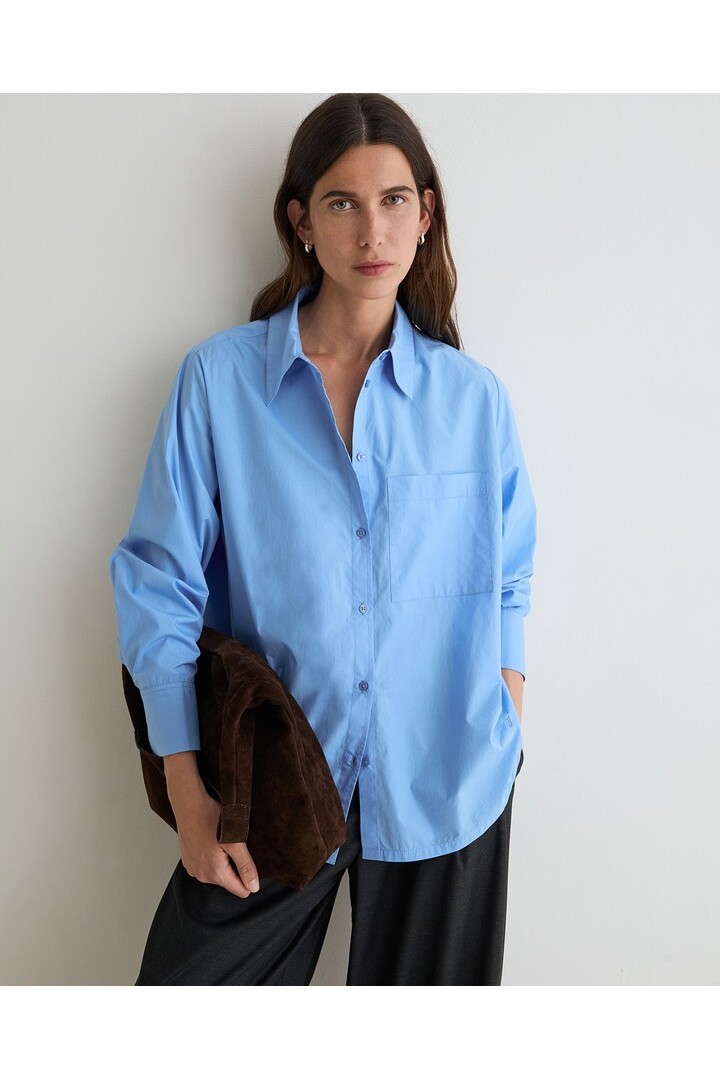 OVERSIZE POPLIN SHIRT BLUE