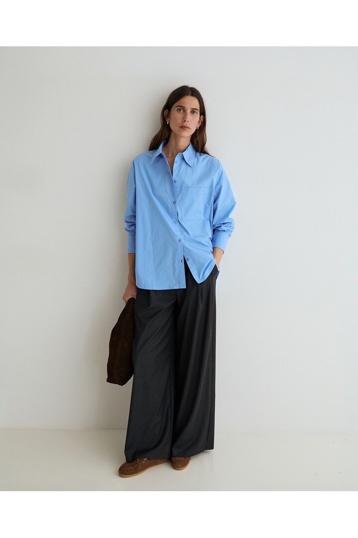 OVERSIZE POPLIN SHIRT BLUE