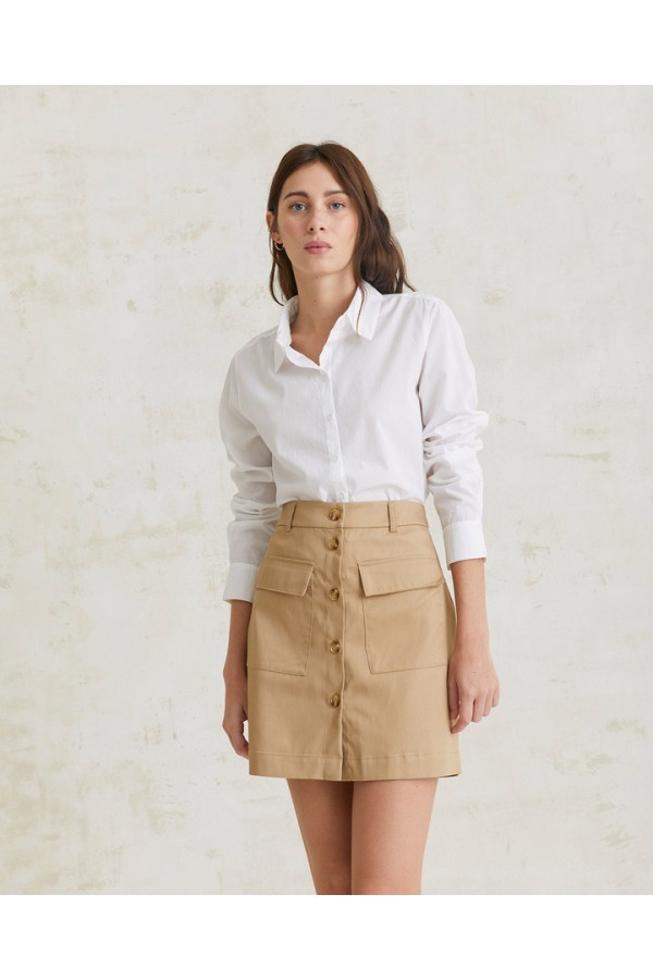 MINI-SKIRT BUTTONS CAMEL