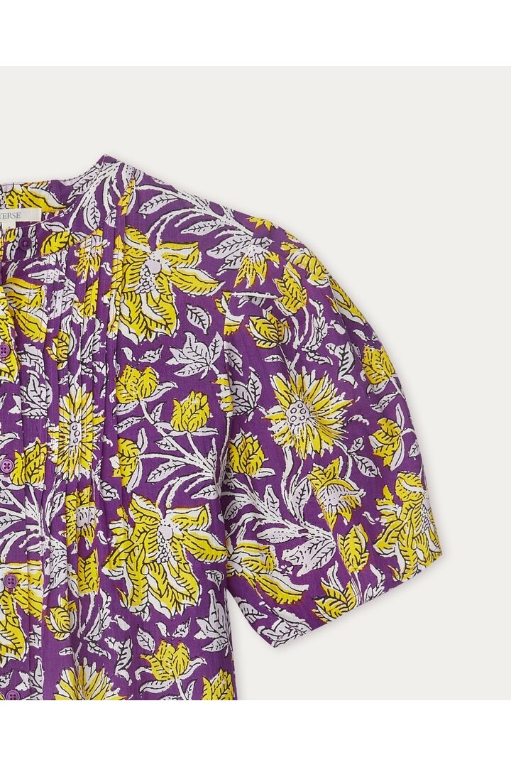 PRINT COTTON SHIRT PURPLE