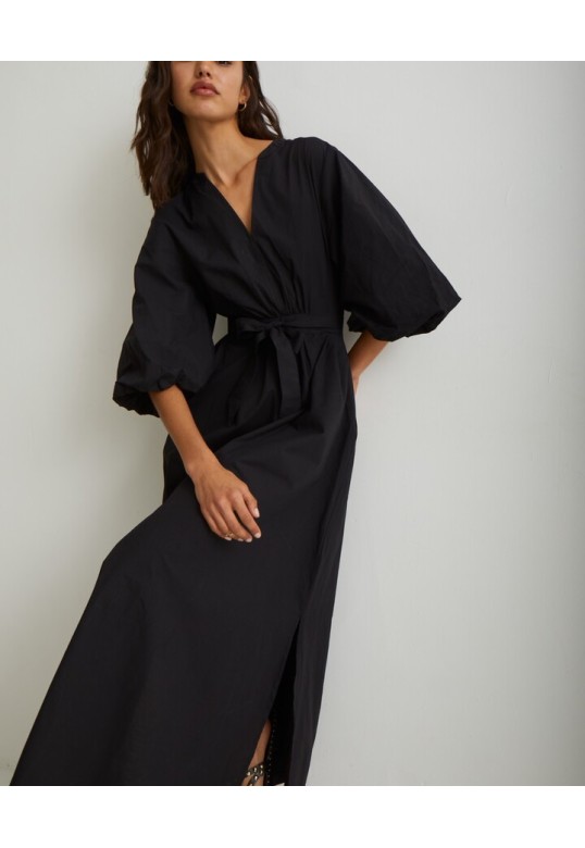 DRESS PUFFED SLEEVES BLACK