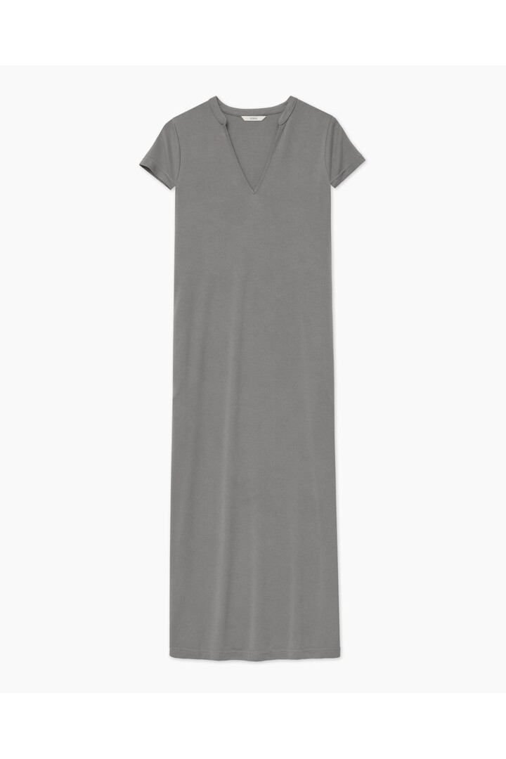 Grey cap-sleeve midi dress