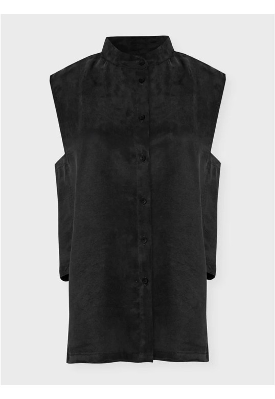 ZOYA SLEEVELESS SHIRT BLACK